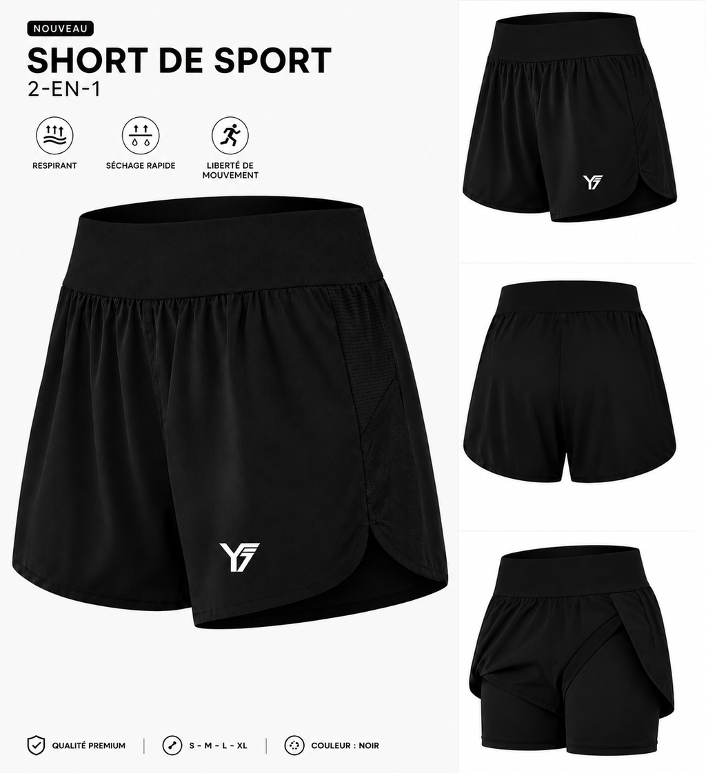 Y7 – Flow
Short de running femme Dri-FIT 2-en-1