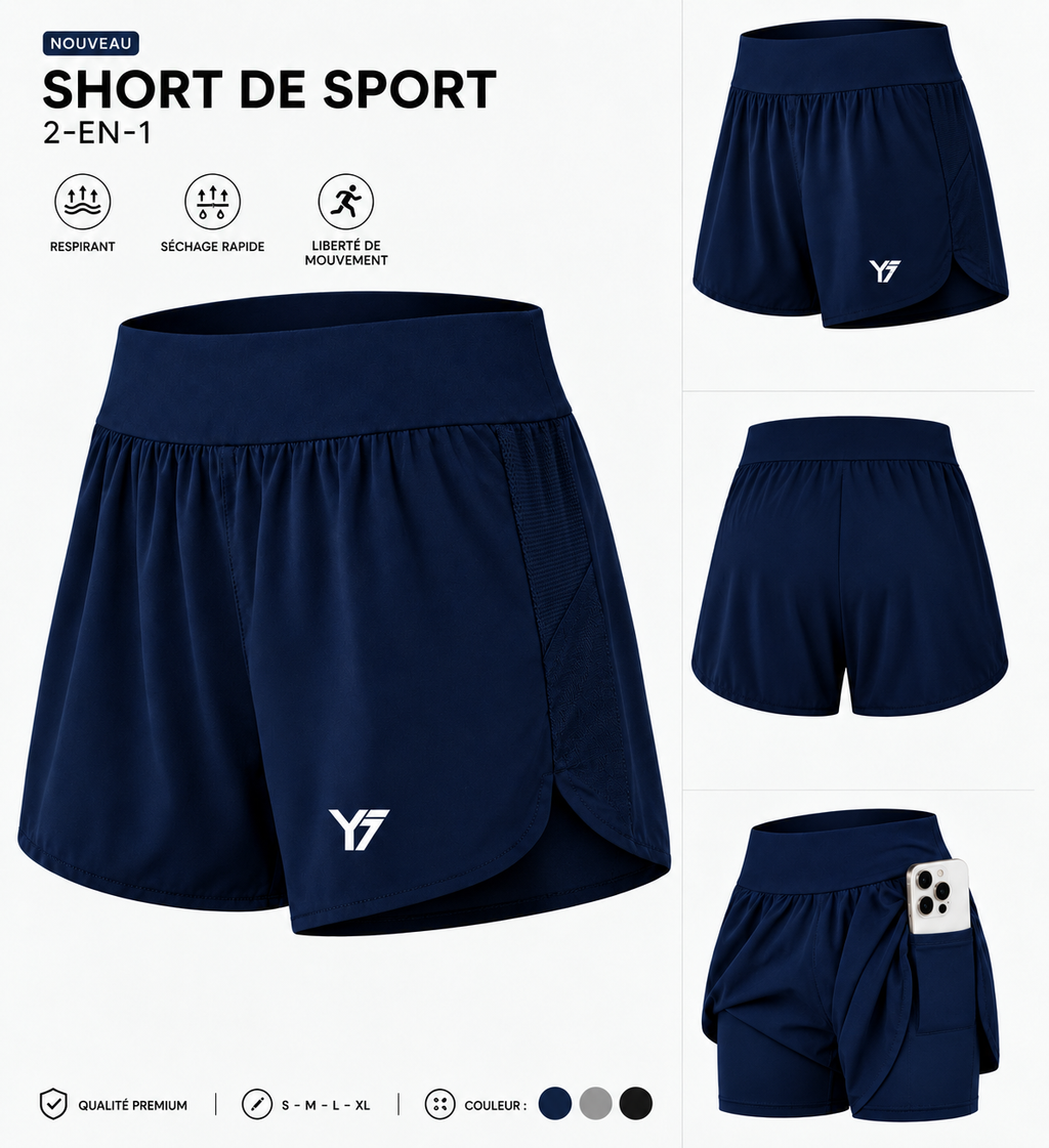 Y7 – Flow
Short de running femme Dri-FIT 2-en-1